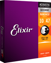 ELIXIR AKKUSTIKK GITAR NANOWEB Extra Light 10-14-23-30-39-47