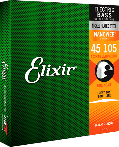 ELIXIR BASSTRENGER 4 STR,NANOWEB Medium 45-65-85-105