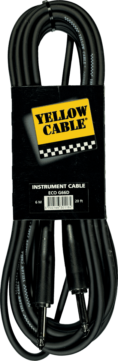 YELLOW CABLE G66D 1/4 molded jack cable 20ft/6m