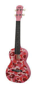 Conser Ukulele  polycarbonate, back with acoustic chambers, pink fractals