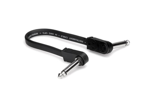 Hosa Flat Guitar Patch Cable, jack-jack Right-angle 45 cm