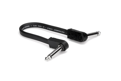 Kopi av Hosa Flat Guitar Patch Cable, jack-jack Right-angle 30 cm